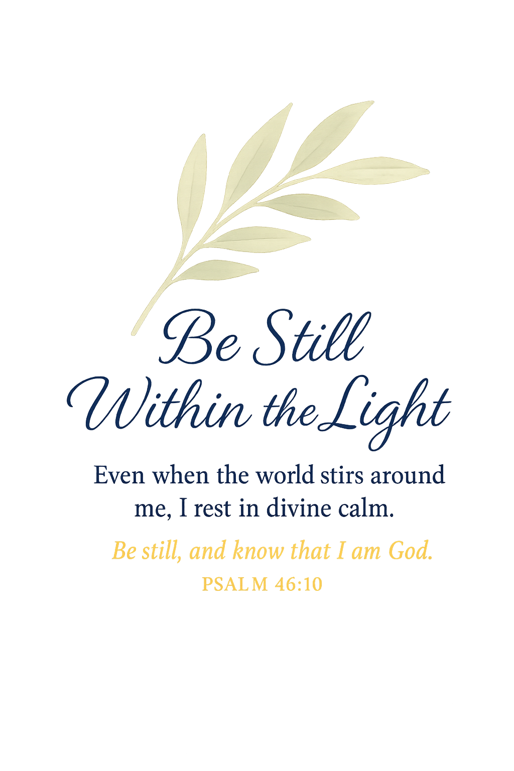 🌸 1. Be Still Within the Light